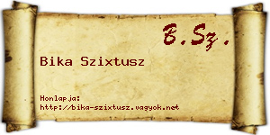 Bika Szixtusz névjegykártya